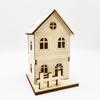 Artesanato em madeira Natal Cabine Luminosa Crianças DIY Pequena Casa Iluminação Ornamentos Janela Decorações de mesa