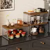 Portavasos, organizador de tazas, estante de almacenamiento apilable, organizador de tazas de agua y tazas de té para escritorio, estante para tazas de mesa de comedor, juego de té para encimera