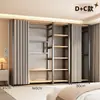 Armario de metal, estructura de acero, completamente cerrado, diseño simple, adecuado para apartamentos de alquiler, modular, engrosado, de pie, estilo abierto, para uso doméstico