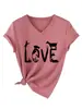 Amazon eBay estación independiente casual elegante personalizada para mujer rebaño de ovejas amor V-neck manga corta camiseta capa base exportación