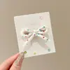 Grampo de cabelo elegante com bolinhas estilo coreano para franja, presilha lateral floral de luxo leve, acessório de cabelo tipo bobby pin