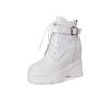 Botas Femininas Estilo Martin Novo Outono/Inverno com Aumento de Altura Escondido, Estilo Britânico, Botas Curtas Versáteis da Moda, Botas Femininas de Couro Genuíno