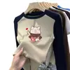 Nova Blusa Quente Infantil Outono/Inverno 2026 Meninas Patchwork Manga Longa Casual Menina Lã Fleece Gola Redonda Camada Base