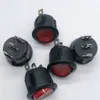Interruptor de barco KCD1-105N con luz de tres patas todo cobre redondo rojo 3 patas 2 posiciones 10A/125V