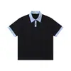 Camisa Polo Xadrez Contrastante Estilo Americano Falsa Duas Peças com Gola Manga Curta para Homens e Mulheres, Tops Versáteis Casuais de Verão para Casais