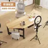 Mesa de Escritório com Armazenamento, Mesa para Streamer, Mesa de Computador Móvel, Mesa de Trabalho para Streamer, Estação de Trabalho Rotatória para Transmissão ao Vivo