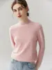 Zhenrong~Jersey de Punto Loro Piana 100% Cachemira para Mujer con Puños, Cuello Semi Alto, Versátil, Holgado, Capa Base