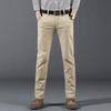 Pantalones casuales rectos de negocios para hombre nuevos de primavera, pantalones casuales elásticos de color caqui liso para hombre.