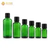 Nova Garrafa com Conta-gotas Verde Mais Vendida 5-100ml Garrafa Divisória de Vidro Cosmética Garrafa de Amostra Pequena Garrafa Unilateral para Óleo