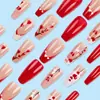 Arte de Uñas Estilo Ballet Más Vendido Transfronterizo, Uñas Color Rosa Suave en Forma de Corazón que Realzan la Elegancia, Pegatinas para Uñas con Vibras Románticas Dulces y Frescas