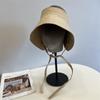 Sombrero de liebre estilo japonés, estilo simple, para mujer, estilo coreano, artístico, informal, de ala ancha, protector solar