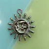 Colar pulseira chaveiro pingente de sol com padrão espiral vintage mais vendido transfronteiriço pingente DIY acessórios de joias de liga