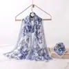 Bufanda de Seda Suave Nueva con Doble Estampado 70*180 Tamaño Grande Bufanda Larga para Mujer, Amigable con la Piel, Transpirable, Tacto de Lujo, Bufanda Chal