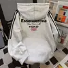 Sudadera con capucha de marca americana moderna, estilo unisex para mujer en otoño e invierno, forrada de polar y engrosada, corte holgado que estiliza, tops de pareja con tres rayas