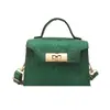 Bolsa Quadrada Pequena Nova Moda Casual Primavera Fivela de Trava Simples Texturizada Tendência Fashionável Ombro Único Transversal Portátil