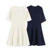 Comercio Exterior 2026 Primavera Nueva Ropa para Mujer Estilo Europeo y Americano Moda Casual Vestido de Punto Acanalado Manga Corta 0014002