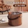Balde de Madera Portátil para Pediluvio para Uso en Casa en Invierno, Tina de Madera Maciza para Remojar los Pies, Tina de Spa para Pies, Tina para Lavar los Pies, Cubo para Lavar los Pies