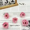 Cabezas de flores de rosa mini simuladas de 4 cm, tocados florales, guirnaldas, accesorios de decoración para horquillas, materiales hechos a mano para manualidades, capullos de flores