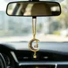 Péndulo de coche con incrustaciones de diamante metálico para espejo retrovisor, accesorios para el interior del coche, casa de cielo de estrella y luna del Sudeste Asiático transfronterizo, fabricante