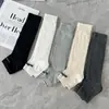Calcetines de Algodón Fino de Aguja Única para Verano con Pies, Hasta la Mitad de la Pantorrilla, Calcetines con Soporte para el Arco, Calcetines de Media Palma, Versátiles Adelgazantes para Mujer