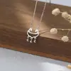 Cerradura de Longevidad Estilo Medieval, Cerradura de Paz, Collar Plateado para Mujer, Cerradura Ruyi Retro, Cadena Sencilla de Nicho para Clavícula para Mujer