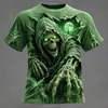 Bestseller de comercio exterior transfronterizo de Amazon: Camiseta de verano para hombre con estampado 3D de calabaza y calavera de Halloween, modelo nuevo