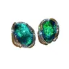 Brincos de Flor com Cravação de Diamantes, Agulha de Prata Esmeralda, Luxo Leve, Alto Padrão, Brincos Requintados, Brincos de Moda Feminina, Design de Nicho