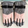 Guantes de Esquí Invierno Dedo forrado de vellón Engrosado Cálido Impermeable Sencillo Exterior Vehículo Eléctrico Montañismo Guantes para Hombres y Mujeres