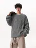Suéter Redondo de Atmósfera Retro para Hombres y Mujeres en Otoño e Invierno Holgado y Perezoso Trenzado Grueso Chaqueta de Punto para Pareja Top