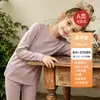 Roupa Térmica de Lã Quente Personalizada para Casa Conjunto Térmico DeRong para Crianças de Meia-idade e Mais Velhas Roupas de Outono Calças de Outono Pijamas para Meninos e Meninas Calças de Outono