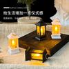 Luz de vento quadrada pequena retrô mini luz de vela eletrônica led luz noturna luz de atmosfera decorativa criativa enfeites de mesa