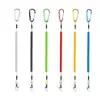 Cordón de seguridad de resorte de alambre de acero fabricado en fábrica con hebilla doble, cuerda retráctil anti-pérdida, adecuado para pesca en el mar, pesca con señuelo y como herramienta para prevenir caídas.