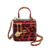 Bolso pequeño de comercio exterior con estampado de rombos para mujer, nuevo 2026, nicho, estampado de leopardo, bolso caja pequeño, versátil, con cadena, para hombro, bandolera