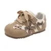 Zapatillas de Entrenamiento para Niños 2026 Primavera y Otoño Nuevo Estilo Coreano Zapatillas de Cuadros con Lazo para Niñas Zapatillas Casuales para Correr