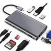 Estación de Acoplamiento Tipo-C Proyección de Pantalla HDMI Hub para Computadora Lector de Tarjetas USB-C Dock de Expansión Adaptador de Red RJ45