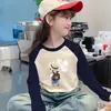 Camiseta Grossa de Veludo Alemão Dupla Face para Meninas, Manga Longa Quente, Novo Estilo Outono e Inverno, Camisa para Camadas Estilo Bebê Infantil