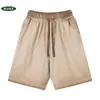 Shorts vintage de algodón pesado desgastado, algodón lavado completo, degradado bicolor, holgados oversize, moda transfronteriza estilo hombre
