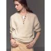 Suéter Pulóver Redondo de Borde Enrollado Estilo Francés para Mujer, Adecuado para Otoño e Invierno, Top Interior de Punto Suelto y Suave