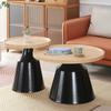 Mesa de Café para Apartamento Color Crema para Sala de Estar, Adecuada para Apartamentos Pequeños, Mesa de Café Redonda de Hierro Forjado Estilo Martini Simple y Moderna para Casas de Huéspedes