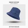 Estilo Nuevo Primavera y Verano Estilo Japonés Mezclilla Lavada para Hombres y Mujeres, Sombrero de Pescador Versátil con Protección Solar, Sombrero para el Sol, Tendencia de Moda de Sombrero Cubeta para Parejas
