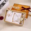 Conjunto de Presente para o Dia dos Namorados, Relógio de Presente, Colar, Brincos, Presente de Luxo Leve para Casamento ou Aniversário, Presente para Mãe ou Melhor Amiga, Caixa de Bolsa
