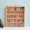 Soporte de Exhibición de Cajas Sorpresa de Madera Maciza Gabinete de Exhibición de Figuras de Almacenamiento Caja de Exhibición de Muñecas Pop Mart Estante de Pared Montado en la Pared