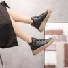 [Personalizado] Xq2222-1 Nuevo Otoño Invierno 2022 Zapatos de Plataforma Gruesa para Aumentar la Altura Zapatos de Mujer Cálidos Plus Terciopelo Casual Campus