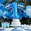 Set de Globos Azules de Papel de Aluminio Digitales de 32 pulgadas para Fiesta de Cumpleaños, Accesorios para Fotos, Suministros