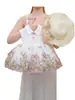 Vestido de Verano para Niña 2026 con Cuello, Sin Mangas, Bordado Floral con Mariposa y Encaje Floral, Vestido de Princesa Estilo Bosque Fresco