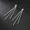 Joyería de moda europea y americana estilo simple temperamento borla delgada chapado en plata aretes para mujer de discoteca E584