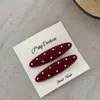 Pinza de Pato de Lunares Rojo Cereza para Mujeres 2025 Simple y Versátil Pinza para Flequillo Lateral Moda Pinza para el Cabello Accesorios para el Cabello