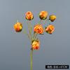 Rosa de borde quemado de 7 cabezas de una sola rama, flor seca marchita, boda, exhibición para el hogar, flor falsa, sencilla, pastoral, rosa tostada al fuego