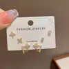 Conjunto de 3 peças de brincos da moda clássica versátil requintado japonês e coreano com um design minimalista e elegante