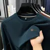Atacado Transfronteiriço Camiseta de Manga Longa Pulôver Masculino Gola Redonda Moletom 25 Primavera e Outono Novo Solto Casual Camiseta Básica Top